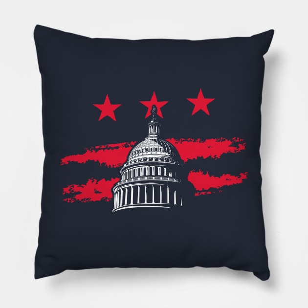 Washington DC Flag Capitol Pillow by stayfrostybro