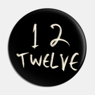 Hand Drawn Letter Number 12 Twelve Pin