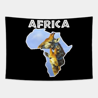 African Wildlife Continent Giraffe Cuddles Tapestry