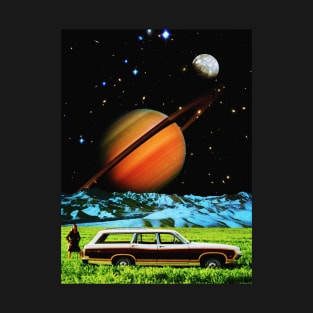 Field Of Dreams - Space Collage, Retro Futurism, Sci-Fi T-Shirt