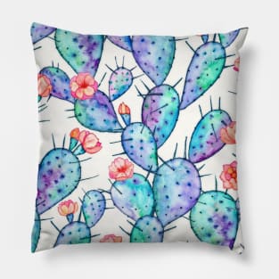 Rainbow Watercolor Cactus Pattern Pillow