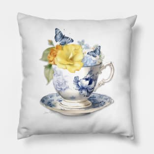 Lovely Blue Porcelain B Pillow