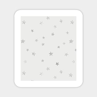 Pretty Y2K Glitter Stars Design in Silver Magnet