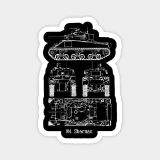 M4 Sherman | World War 2 Vehicle Blueprint Magnet