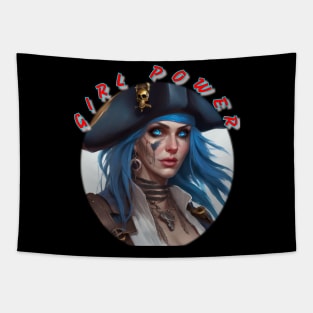 Girl power surprised pirate queen Tapestry