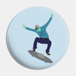 Alien Skater Pin