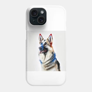 [AI Art] Red, blue and white German Shepherd Phone Case