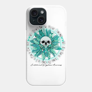 Ectodermal Dysphasia Awareness - Skull sunflower We Don't Know How Strong Phone Case