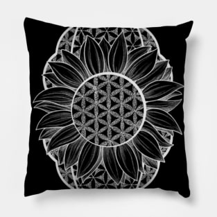 Sunflower mandala of life Pillow