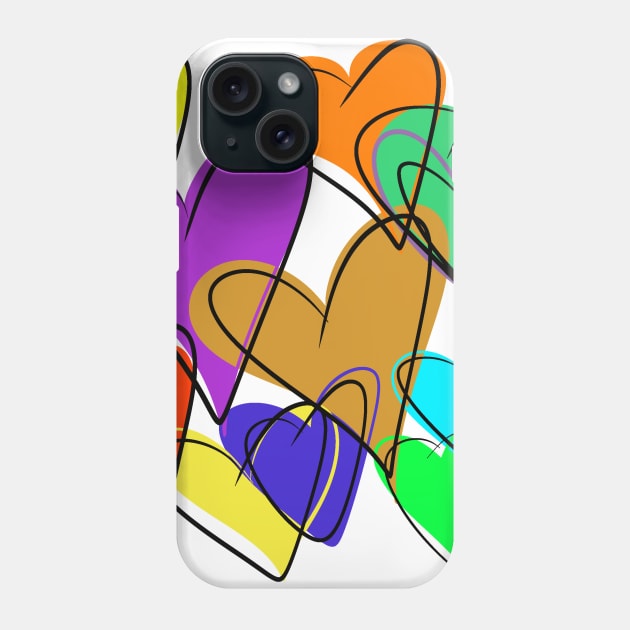 Colourful Hearts Phone Case by DIYitCREATEit