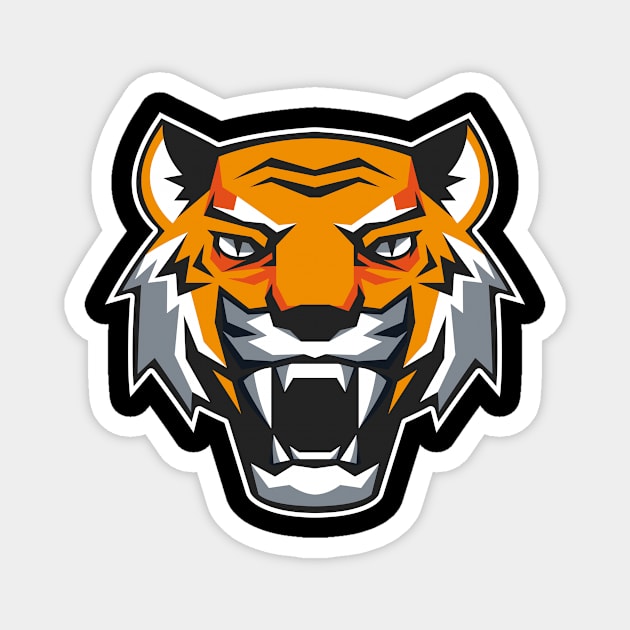 Angry face tiger Magnet by Spring Moon