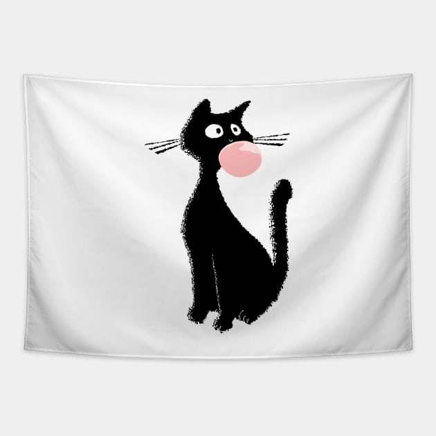 Bubblegum Kitty Tapestry by bronzarino