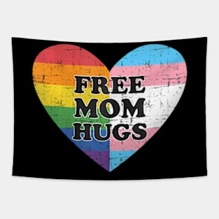 Free mom hugs with and transgender flag heart Tapestry