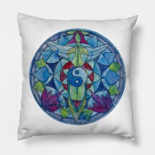 Free-hand Tao mandala angel Pillow