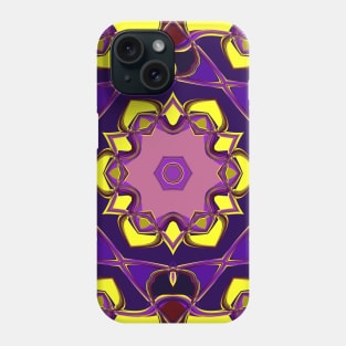 Cartoon Mandala Flower Purple and Yellow Phone Case