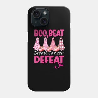 Boo, Beat, Breast cancer defeat, breast cancer awareness halloween Phone Case