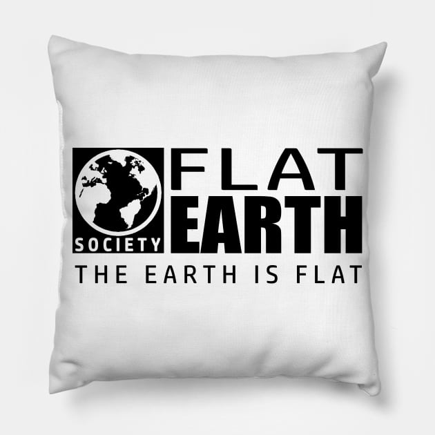 Flat Earth Society - Flat Earth Pillow by TeeUniverse