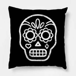 Sugar Skull - white design Pillow