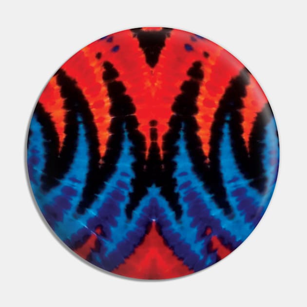 Zig Zag Pattern Red Blue Purple Black Tie Dye Pin by TrippyTieDyes