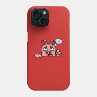 Pig Cartoon With Confused Face Expression Phone Case