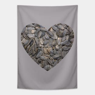 Sunflower Seeds Snack Food Photograph Heart Tapestry