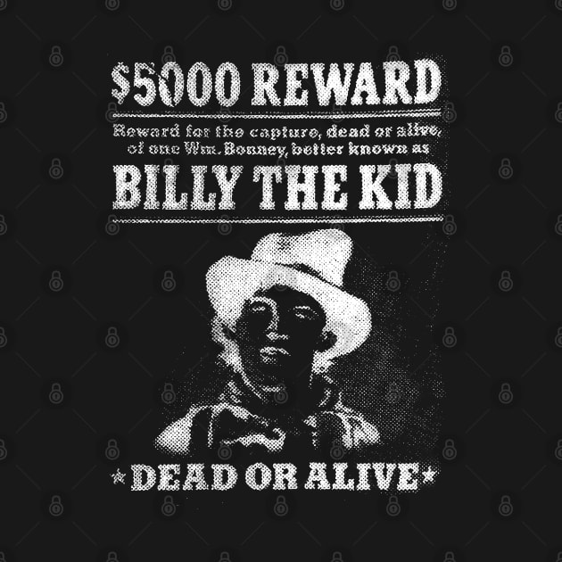 Billy The Kid - most wanted - Newspaper style by Buff Geeks Art