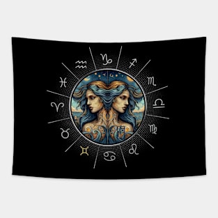 ZODIAC Gemini - Astrological GEMINI - GEMINI - ZODIAC sign - Van Gogh style - 2 Tapestry