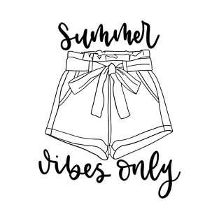 Summer Vibes Only with Paperbag Denim Shorts T-Shirt