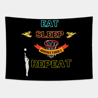 Eat Sleep Basketball Repeat Tapestry