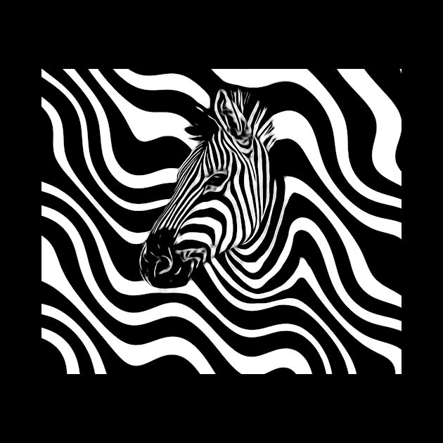 Abstract zebra portrait by Guardi