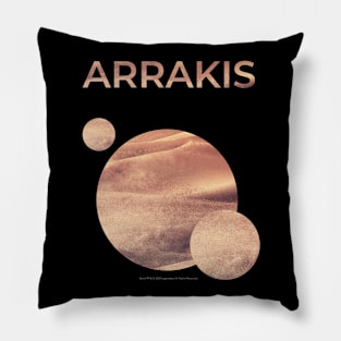 Dune, Arrakis With Two Moons, Minimalist Movie Design Pillow