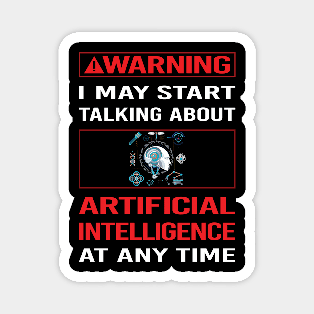 Red Warning Artificial Intelligence AI Magnet by relativeshrimp