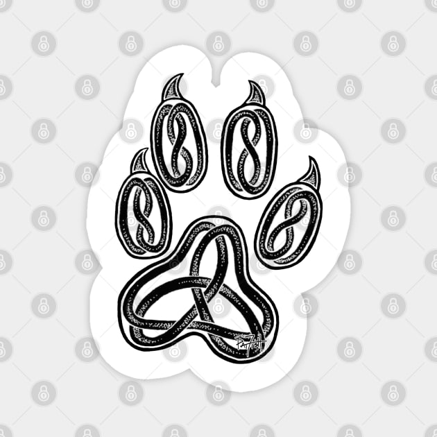 Celtic Wolf Paw Print Magnet by patfish