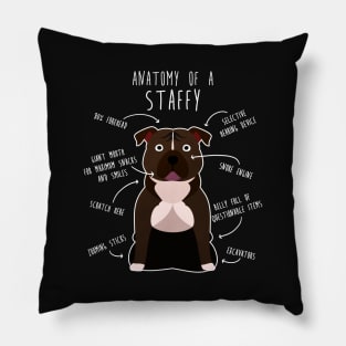 Staffordshire Terrier Staffy Anatomy Pillow