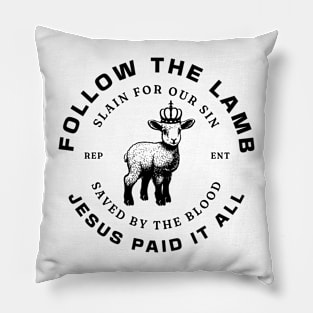 Follow the Lamb - Black, Unisex Christian Cotton T-Shirt, Stylish Black Imagery, Trendy Spiritual Shirt, Christian Apparel, Comy, Soft Pillow