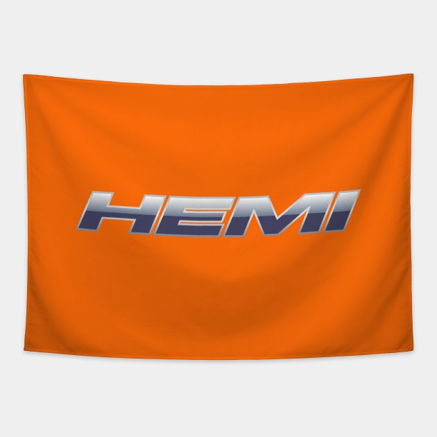 Mopar Hemi chrome badge Tapestry by retropetrol