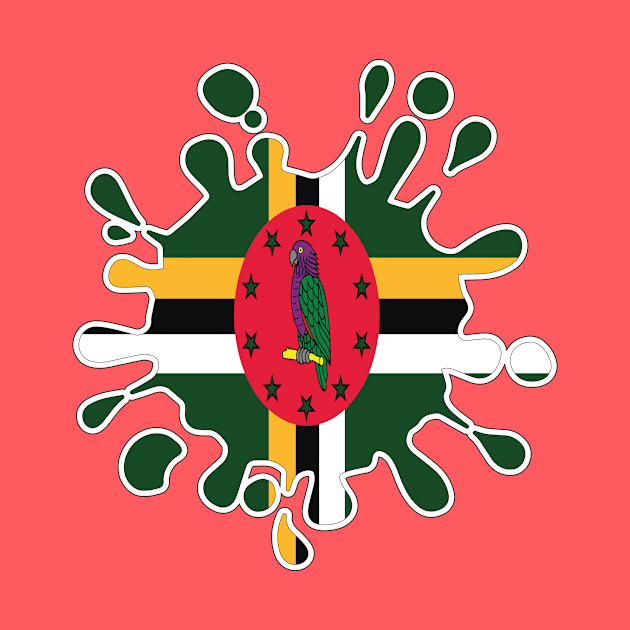 Dominica National Flag Paint Splash by IslandConcepts