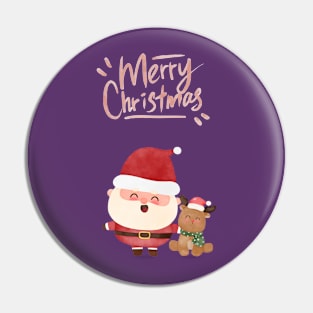 Santa and His Best Friend Pin