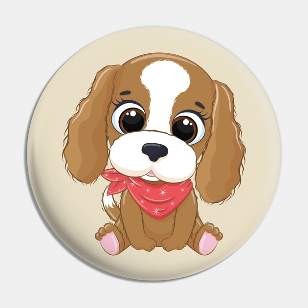 Cavalier King Charles Spaniel Puppy, Cartoon Pin by admeral