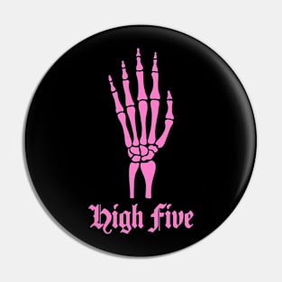 Pink Skeleton High Five Pin