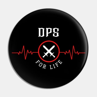 DPS for Life Heartbeat ECG Heart Line Design Roleplaying Game DPS Class Pin