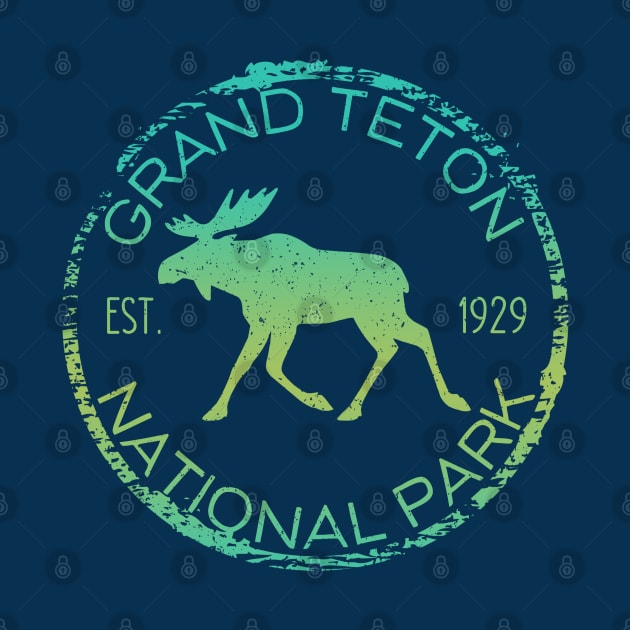 Grand Teton National Park Wyoming Moose Design Souvenir by Pine Hill Goods