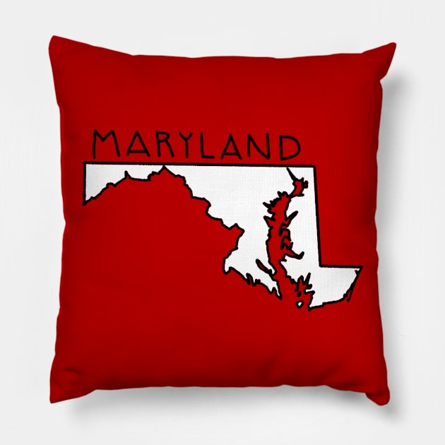 The State of Maryland - No Color Pillow by loudestkitten