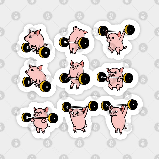 Olympic Lifting Pig Magnet by huebucket