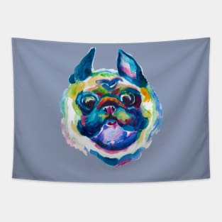 Pug crazy curiosity Tapestry