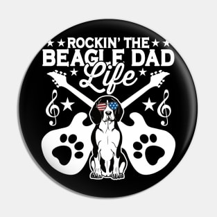 Rockin The Beagle Dad Life Dog Lover Guitar Pin