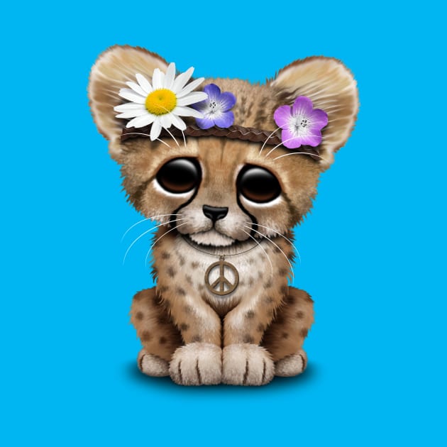 Cute Cheetah Cub Hippie by jeffbartels
