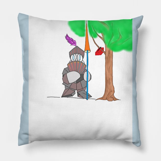 hippo knights honor Pillow by Little but Mighty