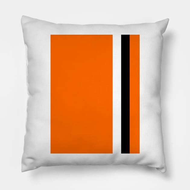 Luton Town Retro Home 1973 -74 Orange and White Black Bars Pillow by Culture-Factory