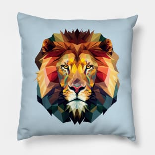 Lion Head Polygon - King of the Jungle Pillow